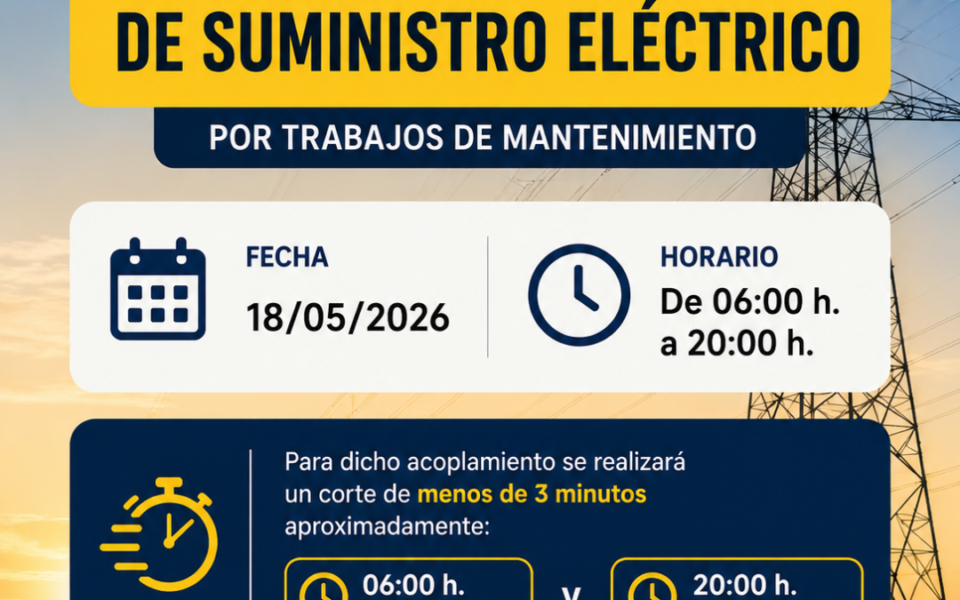 Aviso de trabajos de mantenimiento en la Subestación de Carboneras